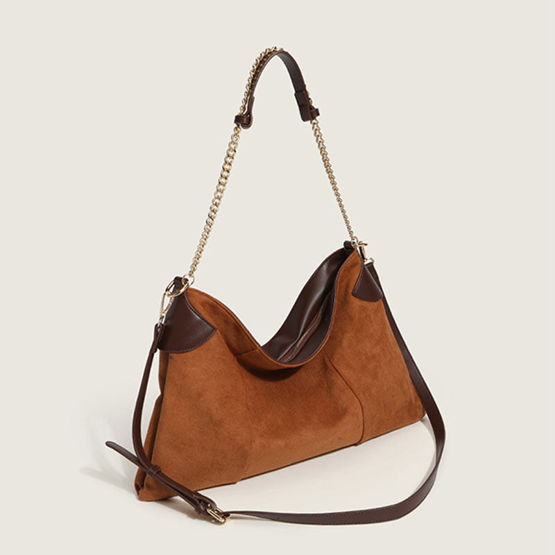 Women’s Simple Faux Suede Shoulder Hobo Bags image 3