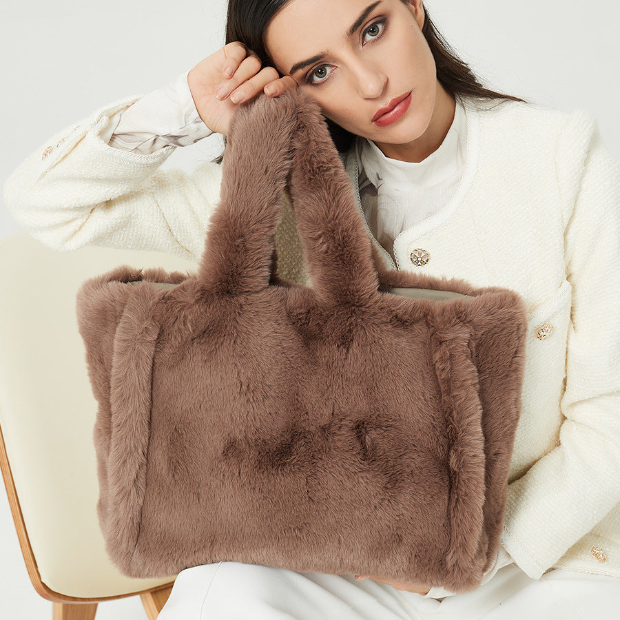 Women’s Large Faux Fur Tote Bags image 4