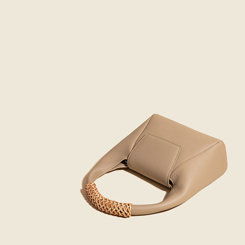 Women’s Leather Minimalism Woven Top Handle Handbags image 7