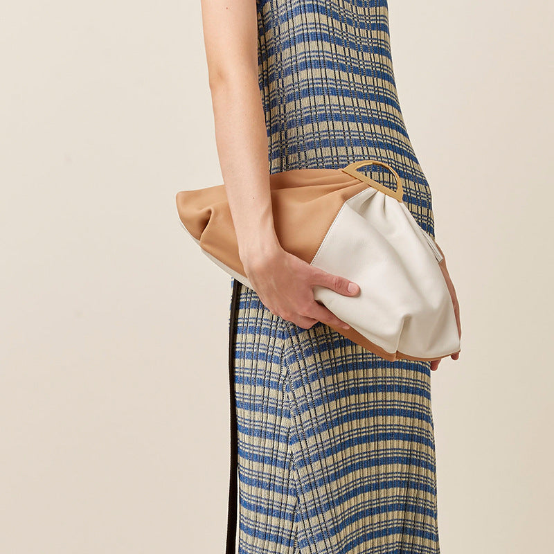 Women’s Two Tone Slouchy Clutch Bags in Vegan Leather image 3