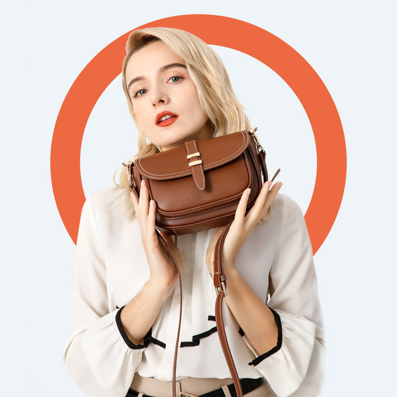 Women’s Genuine Leather Saddle Shoulder Bags image 2