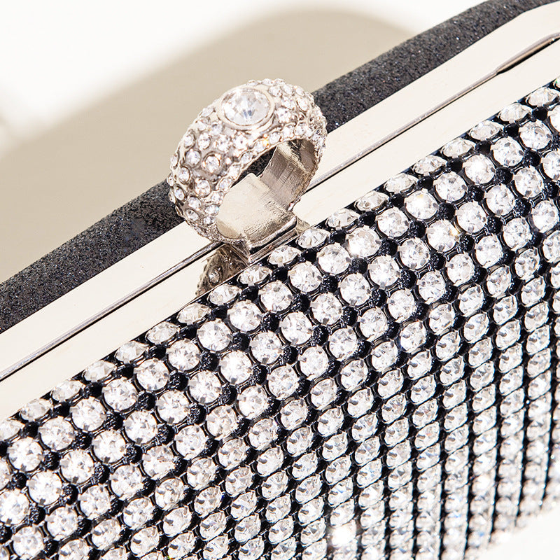 Women’s Sparkly Rhinestones Evening Clutch Bags in Silver image 3