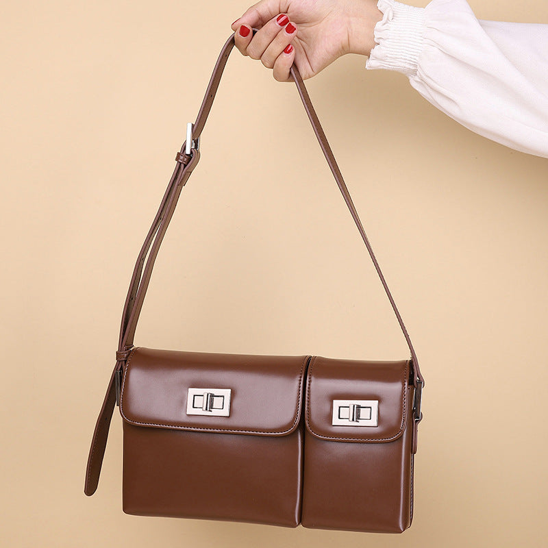 Women’s Two Flap Baguette Bags in Genuine Leather image 2