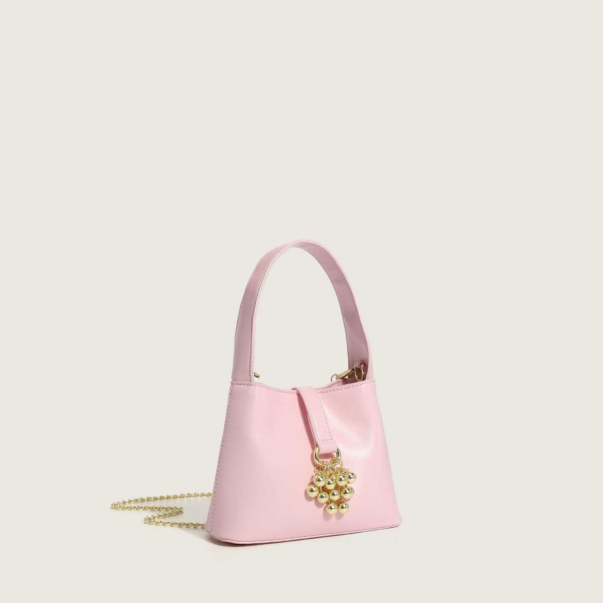 Women’s Gold Grapes Bucket Shoulder Bags in Vegan Leather image 2