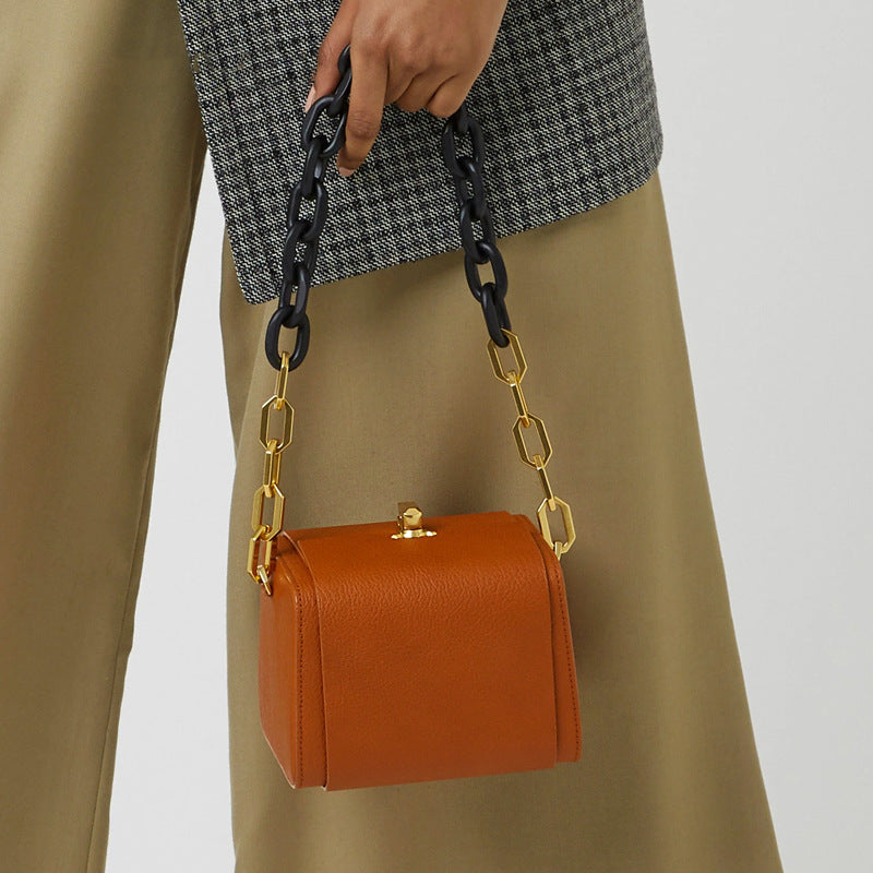 Women’s Cube Chain Bags Vegan Leather image 3