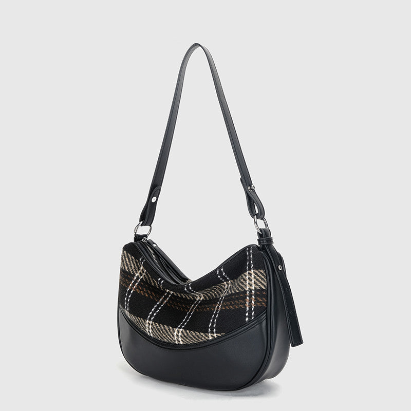 Women’s Plaid Baguette Shoulder Bags in Vegan Leather image 2