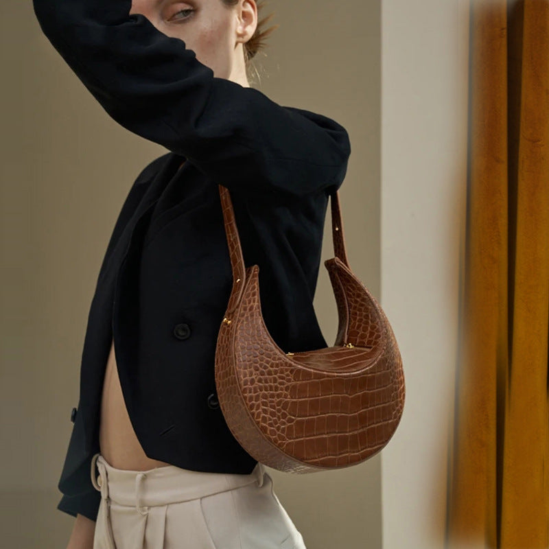 Women’s Eclipse Croc Embossed Shoulder Clutch Bags image 2