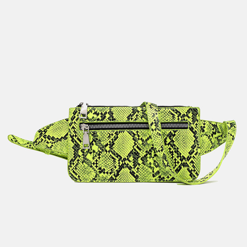 Women’s Python Square Waist Packs in Vegan Leather image