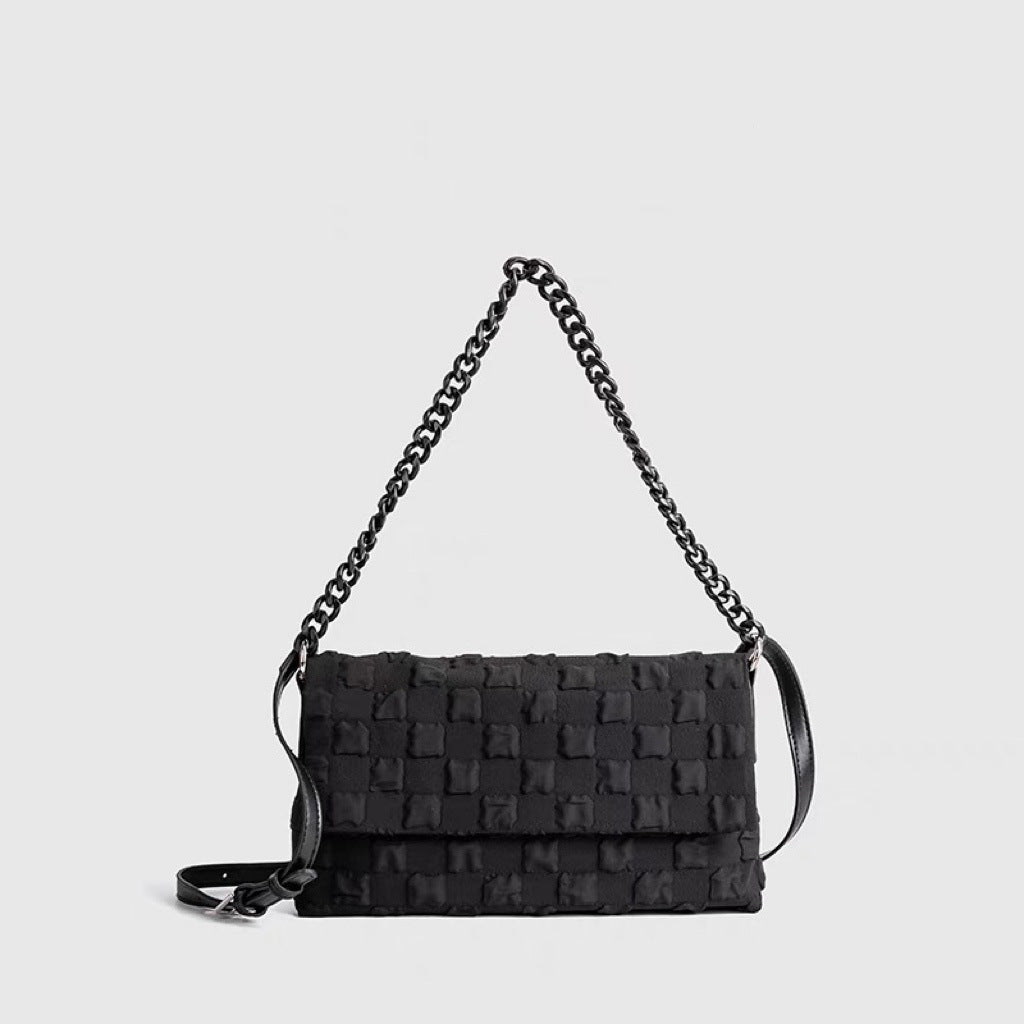 Women’s Textured Checker Baguette Bags image