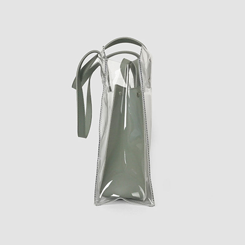 Women’s Green Clear PVC Tote Bags image 3
