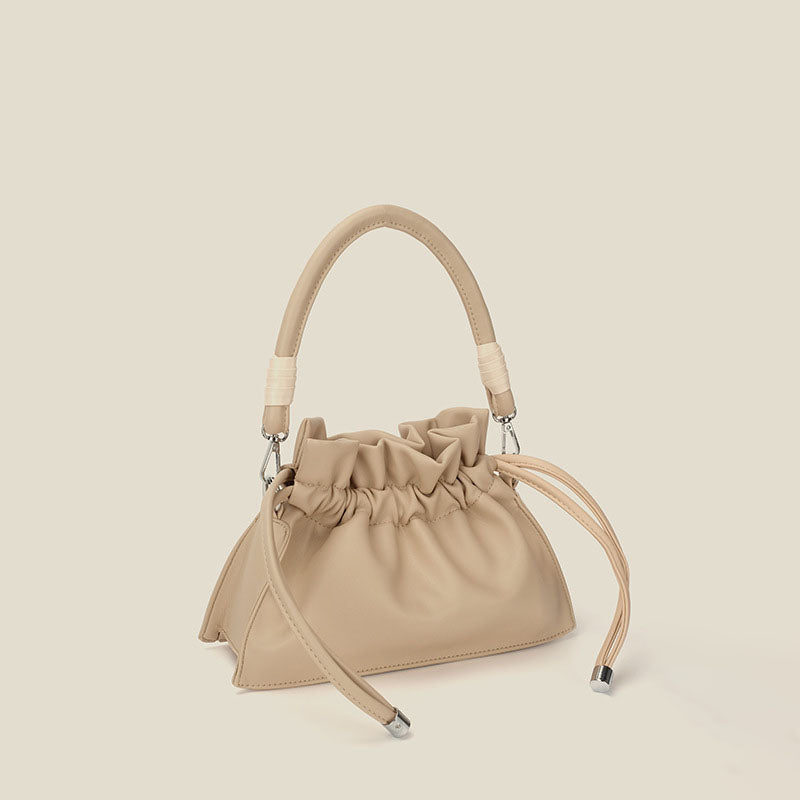 Women’s Slouchy Drawstring Bucket Bags Vegan Leather image 2