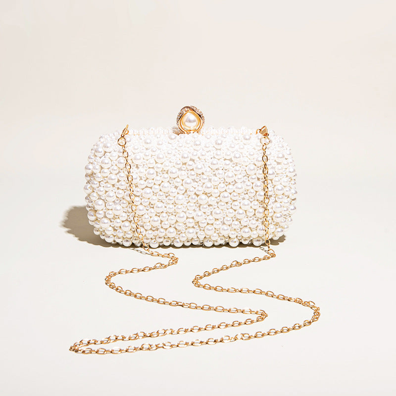 Women’s White Pearls Beaded Evening Clutch Bags image 4