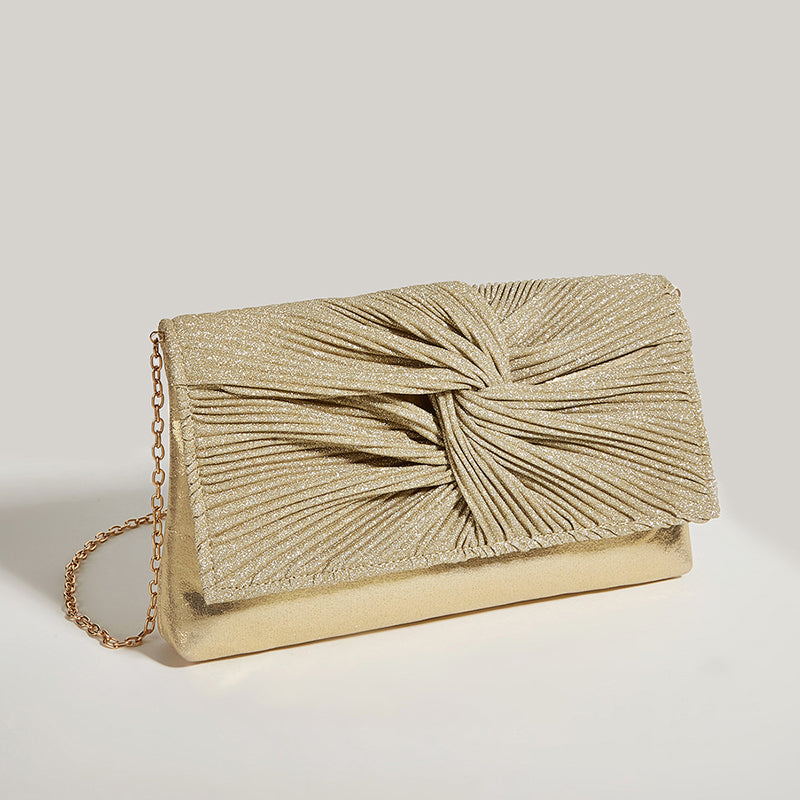 Women’s Ruched Glitter Flap Evening Clutch Bags image