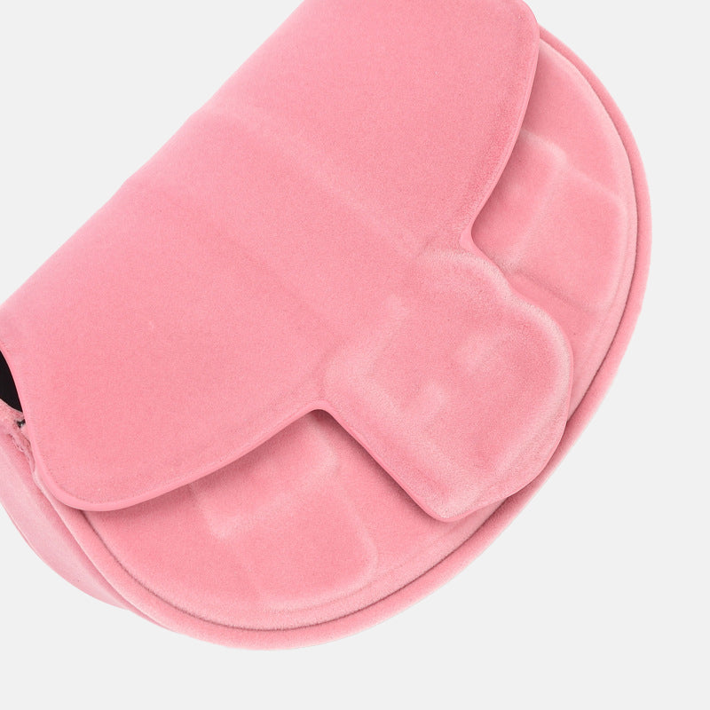 Women’s Velvet Flap Mini Saddle Shoulder Bags image 2