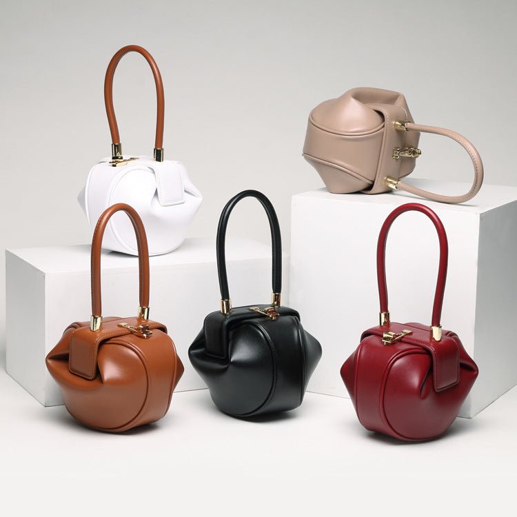 Women’s Knotted Cherry Top Handle Clutch in Genuine Leather image 11