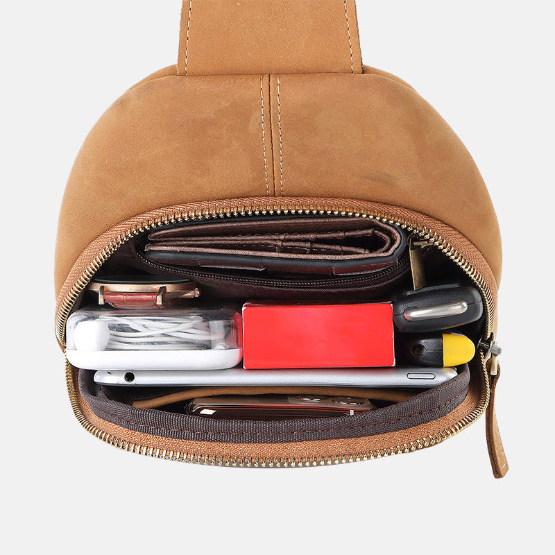 Women’s Genuine Leather Sling Bags with Wide Crossbody Strap image 4