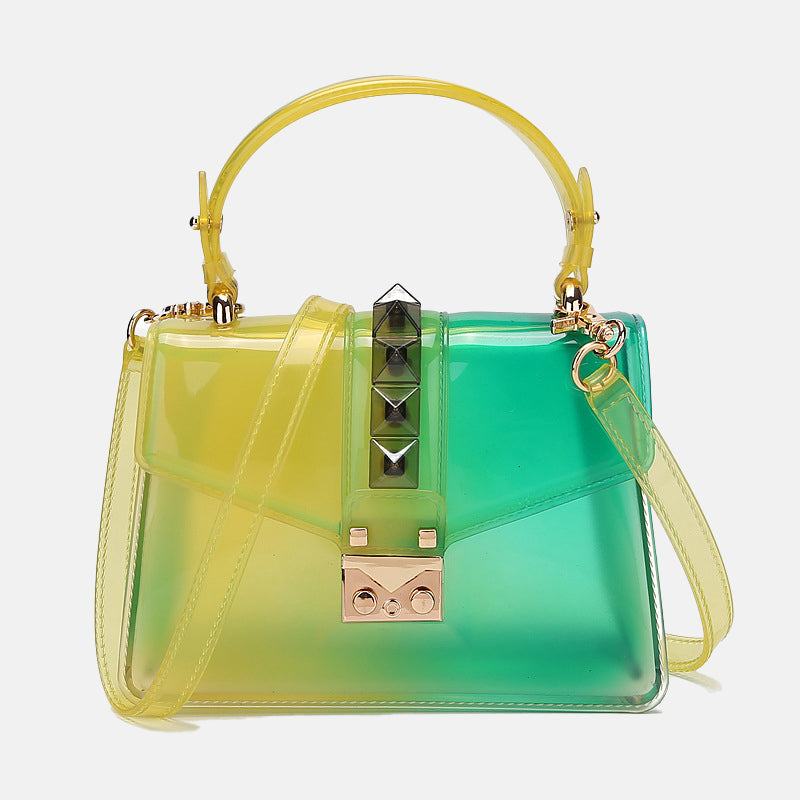Women’s Flap Clear PVC Top Handle Bags with Shoulder Strap image 2