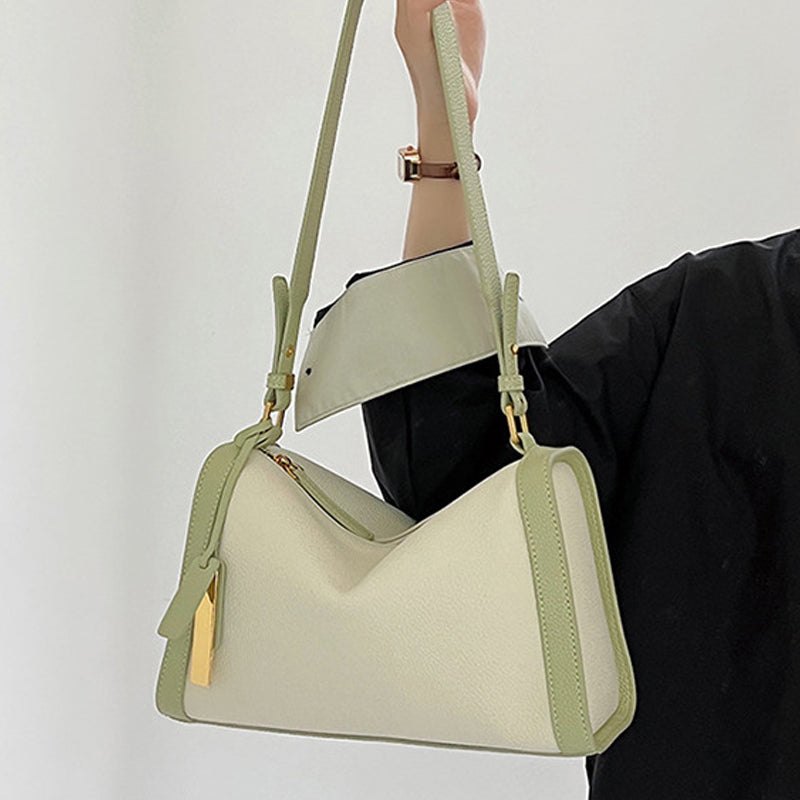 Women’s Genuine Leather Minimal Shoulder Baguette Bags image 6