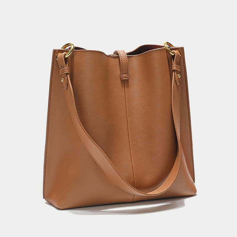 Women’s Leather Shoulder Tote Bags with Interior Pouch image 5