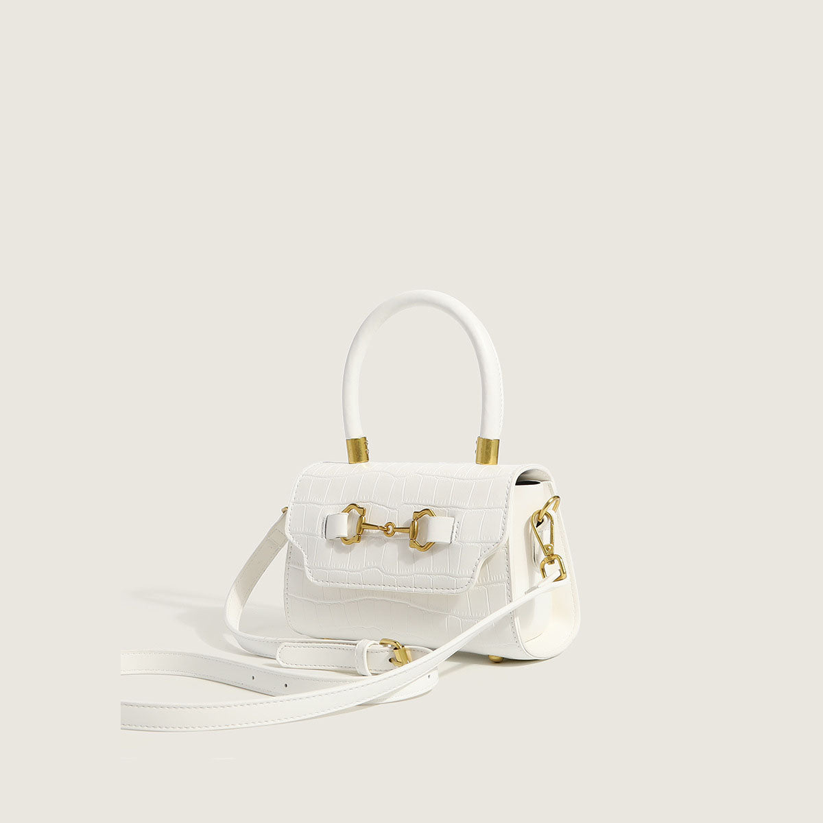 Women’s Small Croc Print Buckle Handbags in Vegan Leather image 3