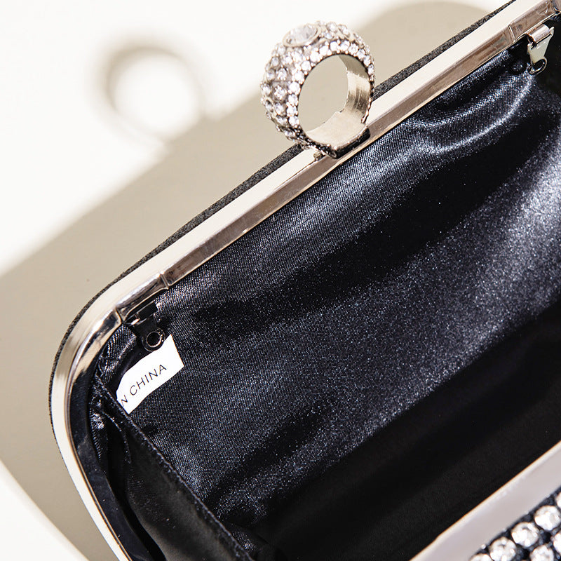 Women’s Sparkly Rhinestones Evening Clutch Bags in Silver image 4