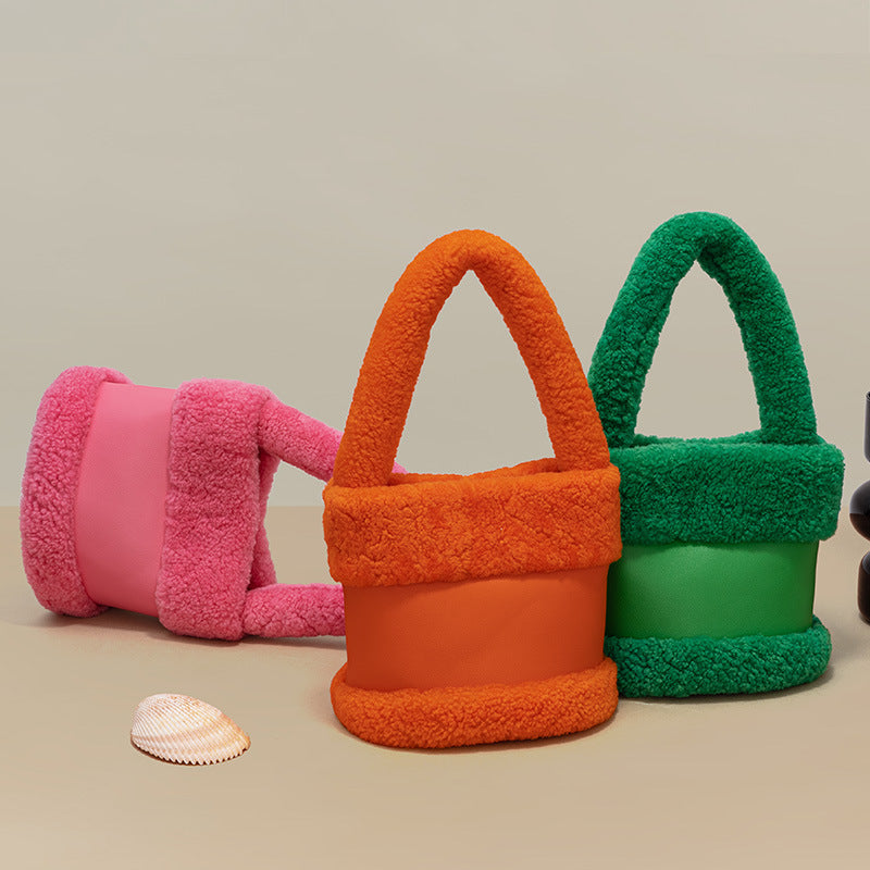 Women’s Furry Genuine Lambskin Mini Bucket Bags image 8