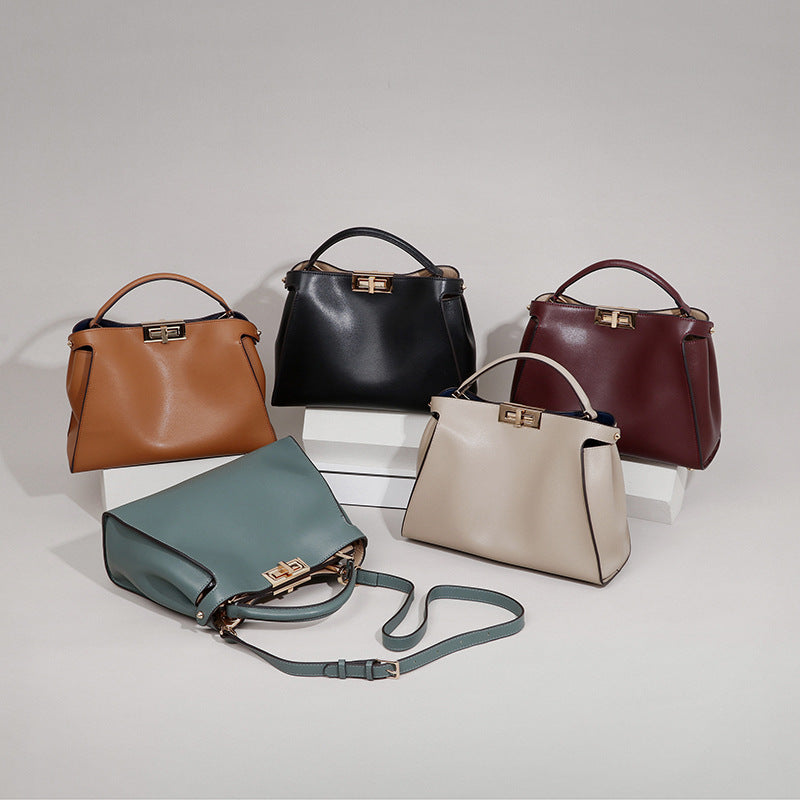 Women’s Genuine Leather Top Handle Satchel Bags with Shoulder Strap image 6
