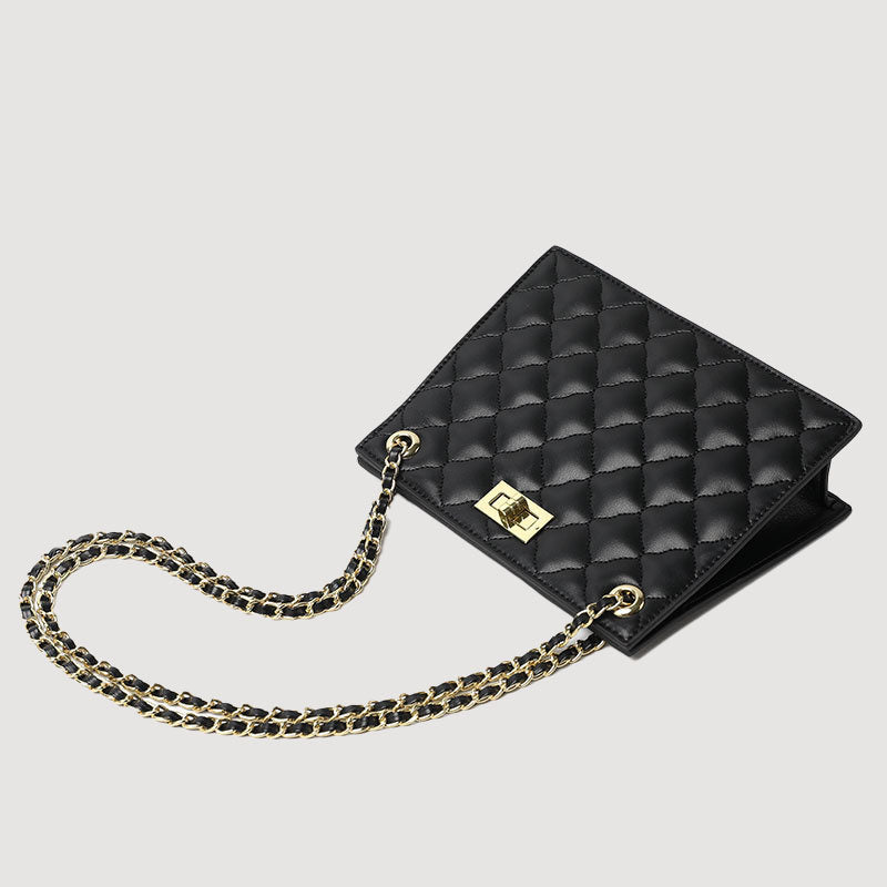 Women’s Quilted Convertible Chains Tote Bags in Vegan Leather image 6