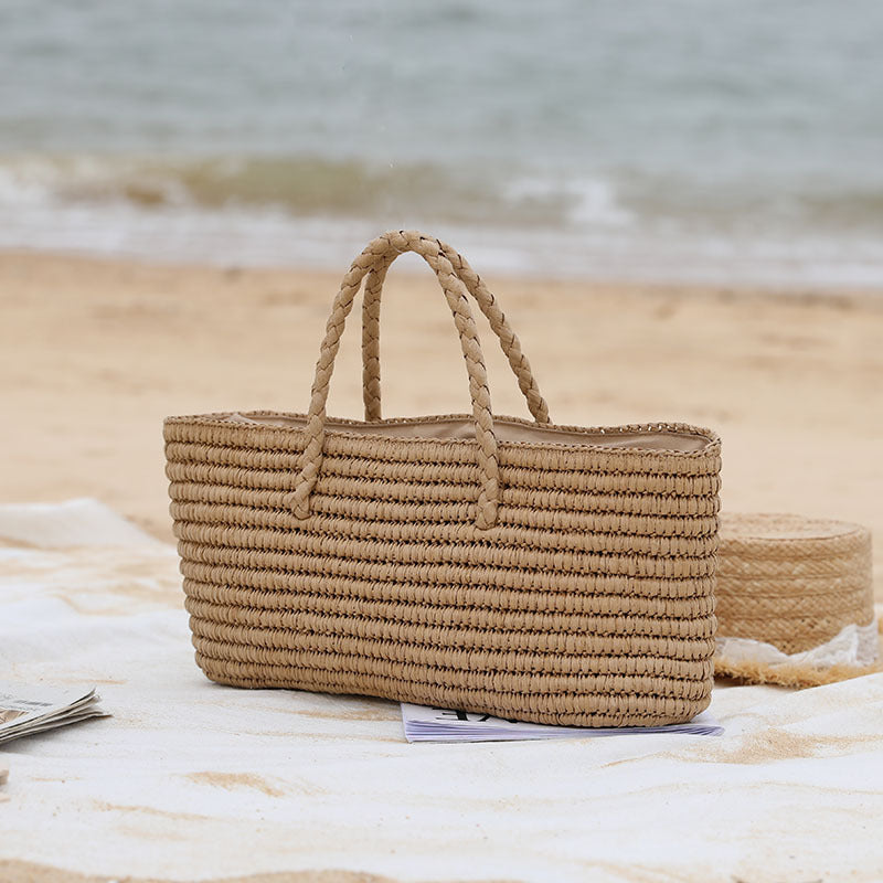Women’s Handmade Woven Beach Bucket Tote Bags image 5