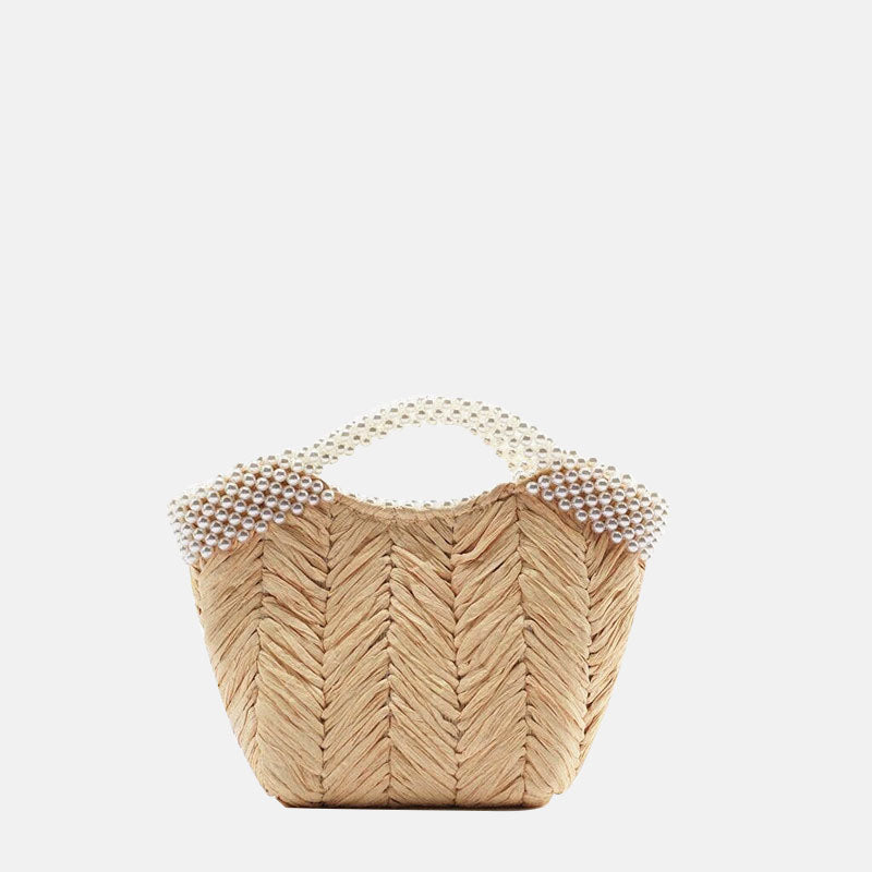 Women’s Pearls Woven Tote with Shoulder Chains image