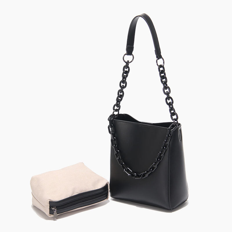 Women’s Minimalism Chains Tote Bags in Vegan Leather with Inner Bags image 4