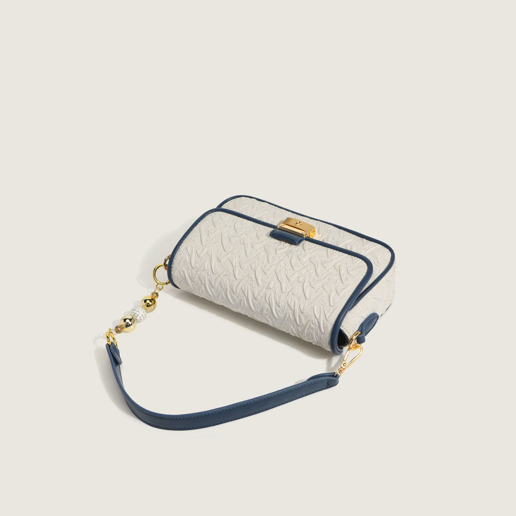 Women’s Textured Flap Vegan Baguette Bags image 5
