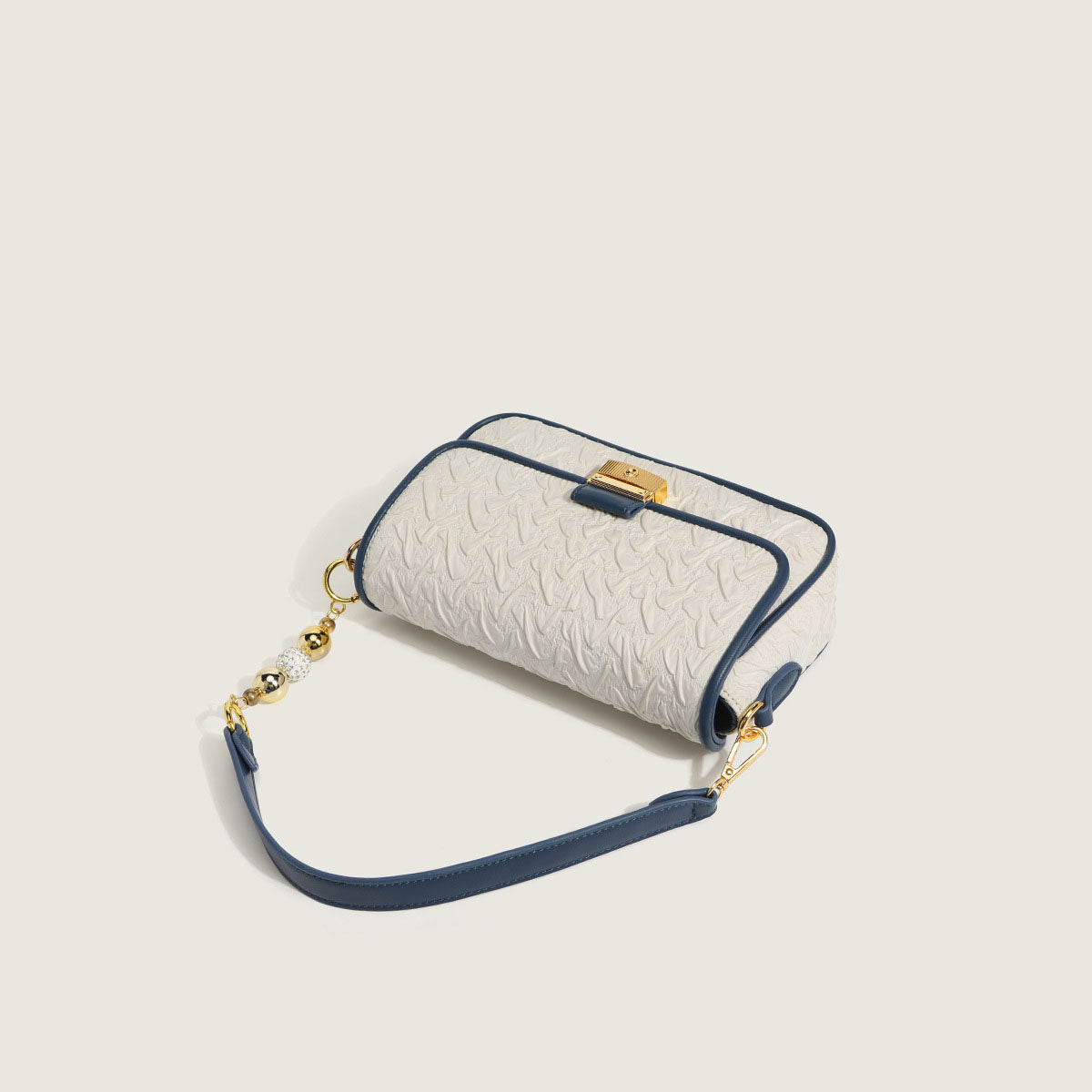 Women’s Textured Flap Vegan Baguette Bags image 5