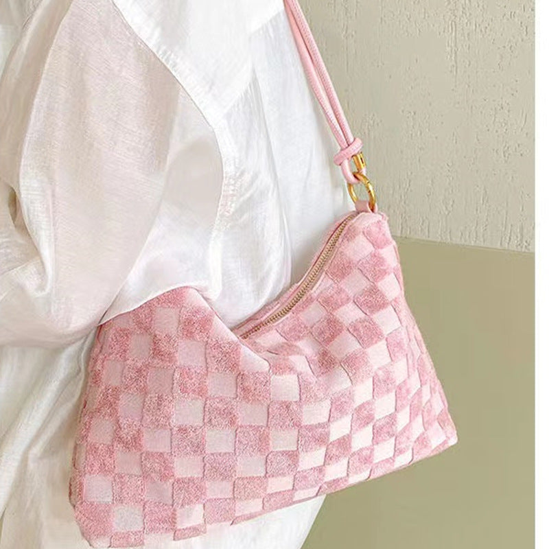 Women’s Checker Hobo Baguette Bags image 8