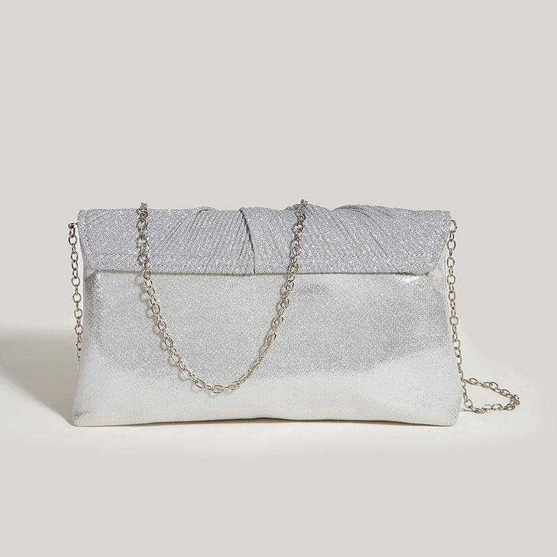 Women’s Ruched Glitter Flap Evening Clutch Bags image 7