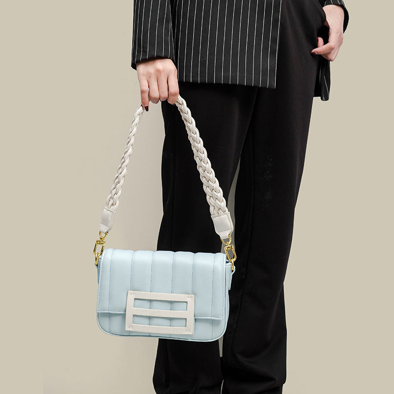 Women’s Quilted Woven Strap Shoulder Bags image 2