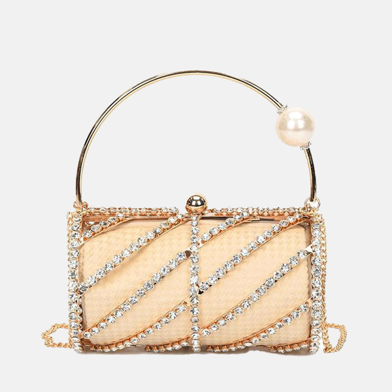 Women’s Rhinestones Strap Cylinder Evening Bags image