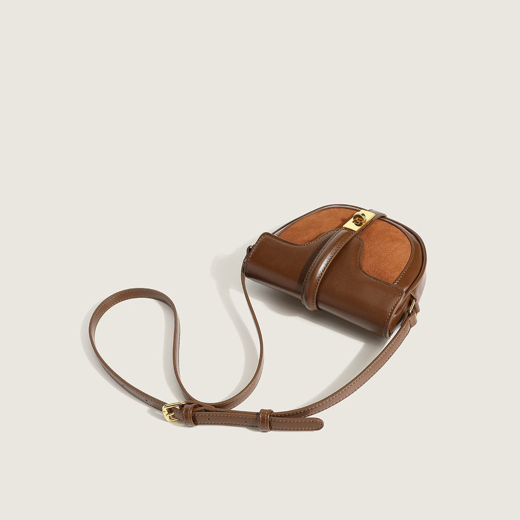Women’s Buckle Saddle Bags in Vegan Leather image 3