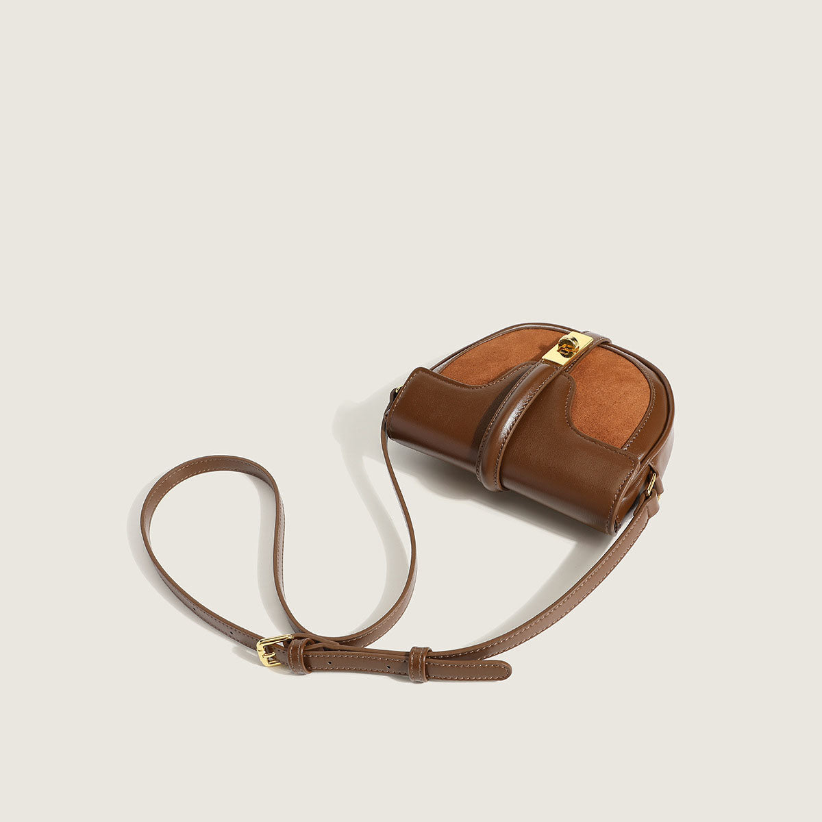 Women’s Buckle Saddle Bags in Vegan Leather image 3