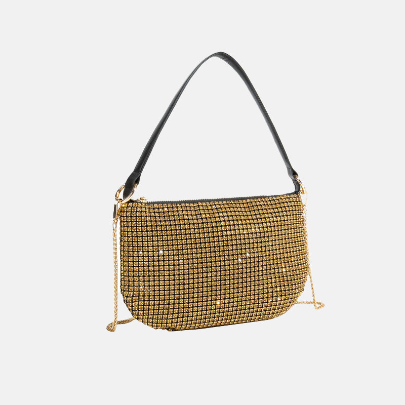 Women’s Rhinestones Evening Baguette Bags with Shoulder Chains image 6