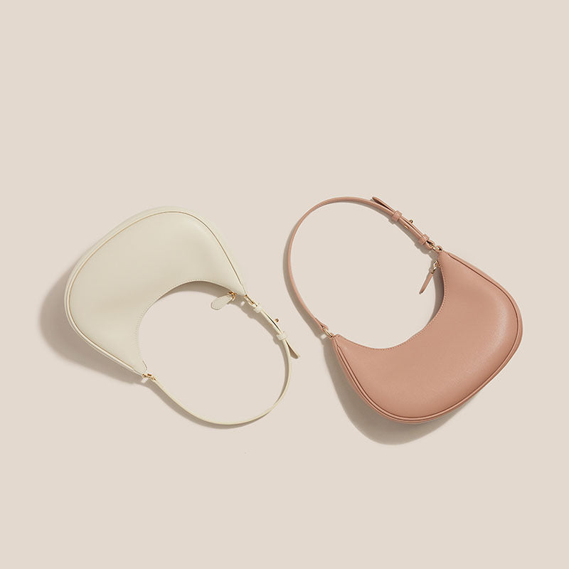 Women’s Minimal Hobo Genuine Leather Baguette Bags image 6