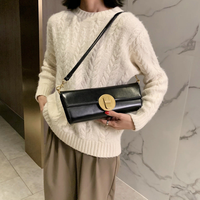 Women’s Cans Buckle Minimal Long Baguette Bags image 2