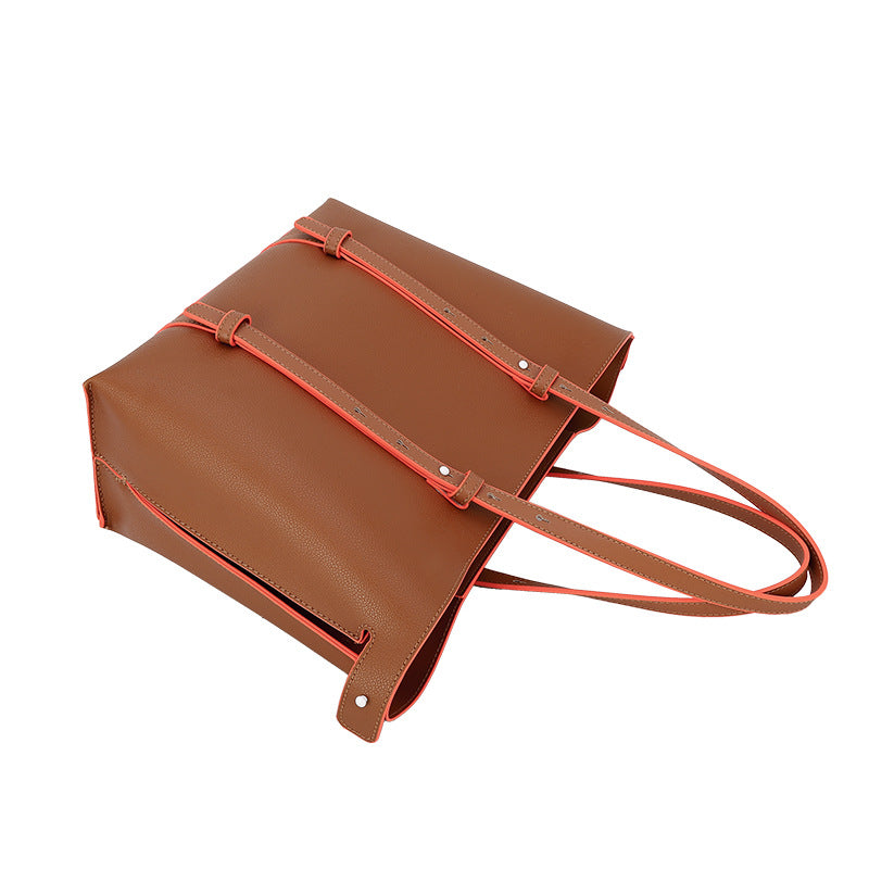 Women’s Vegan Leather Large Tote Bags with Adjustable Straps image 4