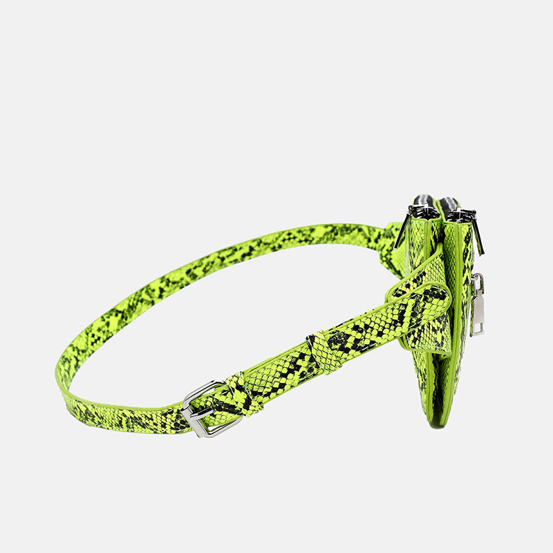 Women’s Python Square Waist Packs in Vegan Leather image 2