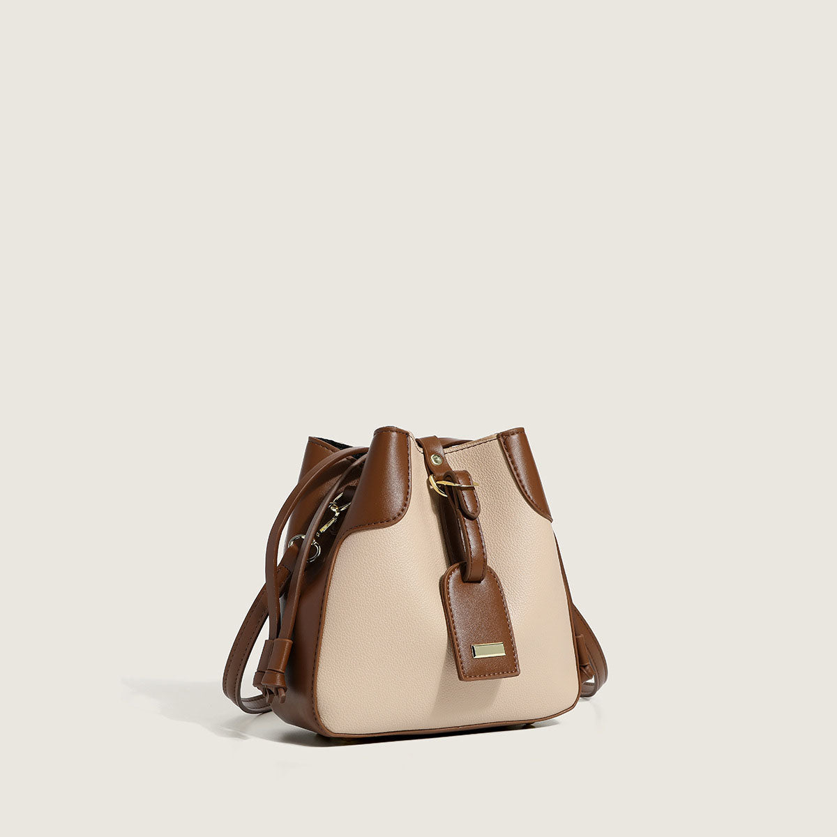 Women’s Minimal Vegan Bucket Bags with Shoulder Strap image 3