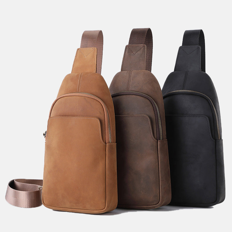Women’s Genuine Leather Sling Bags with Wide Crossbody Strap image 7