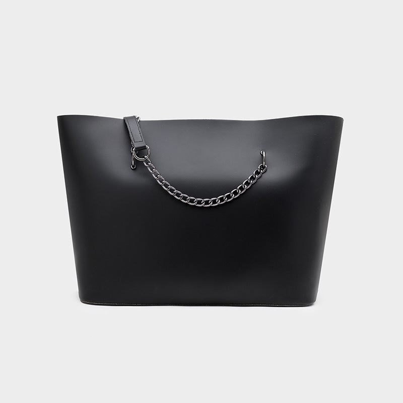 Women’s Vegan Leather Large Tote Bags with Chains image 7