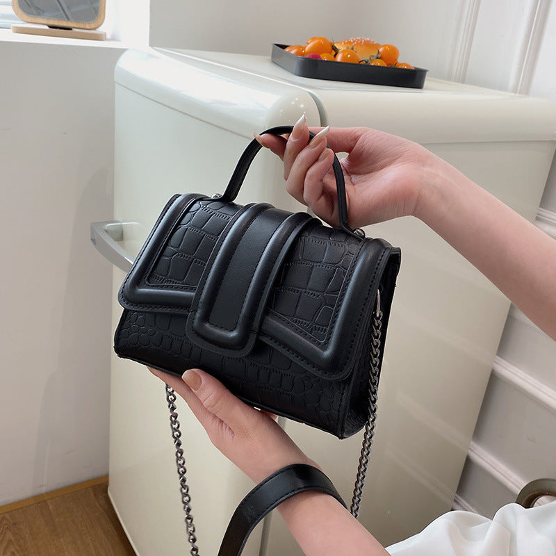 Women’s Small Croc Print Flap Top Handle Bags with Shoulder Strap image 4