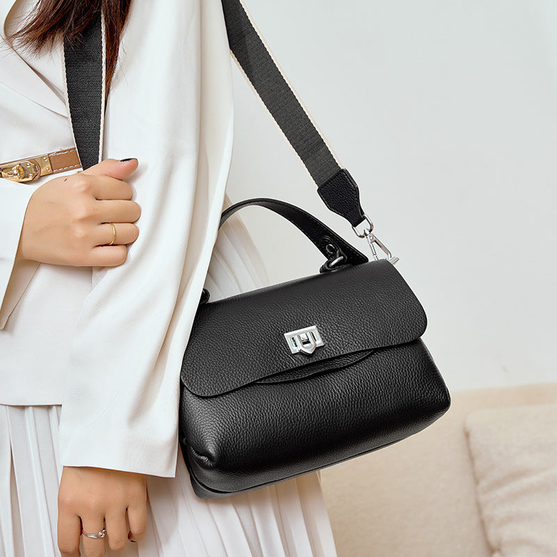 Women’s Lychee Grain Genuine Leather Top Handle Satchels image 4