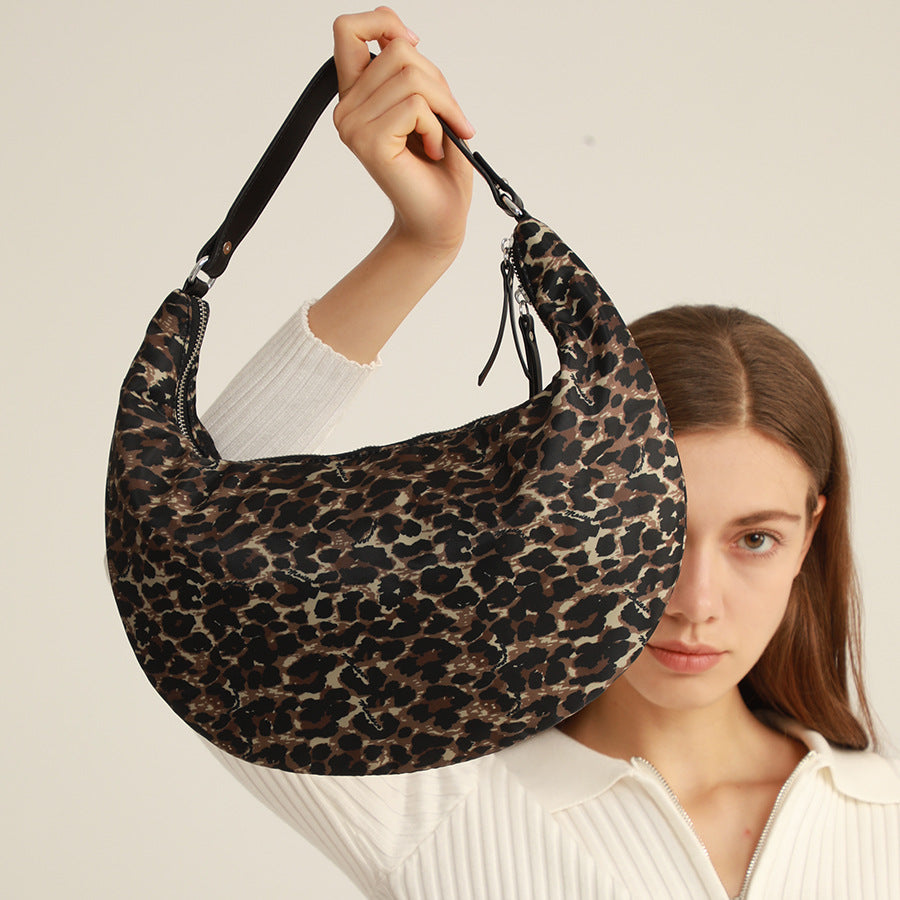 Women’s Padded Puffer Half Moon Hobo Baguette Bags image 4